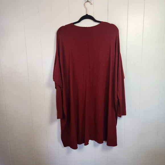 Bryn Walker Oversized Burgundy Red Tunic Long Sleeve Sweatshirt Top Size Small - Picture 4 of 11